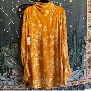 Free People Aries Long Sleeve Floral Printed Mini Dress M NWT